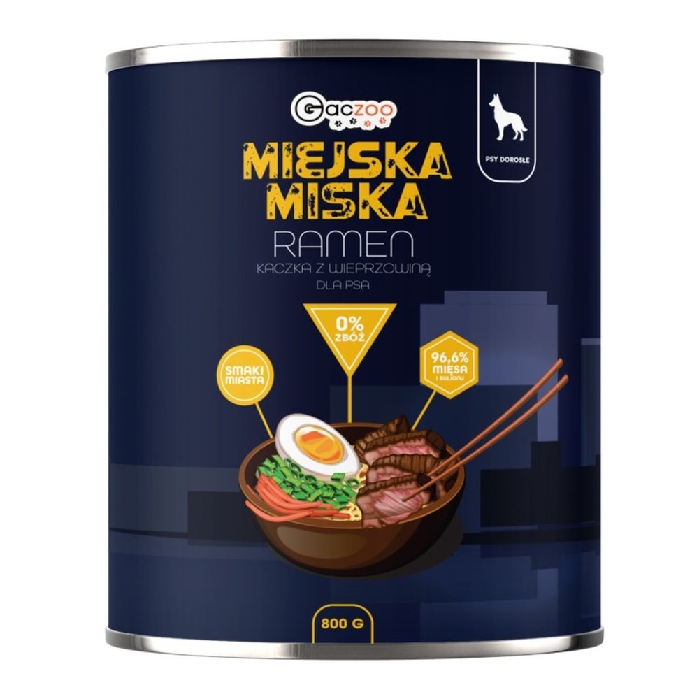 Gaczoo Miejska Miska karma mokra dla psa Ramen Style 800g